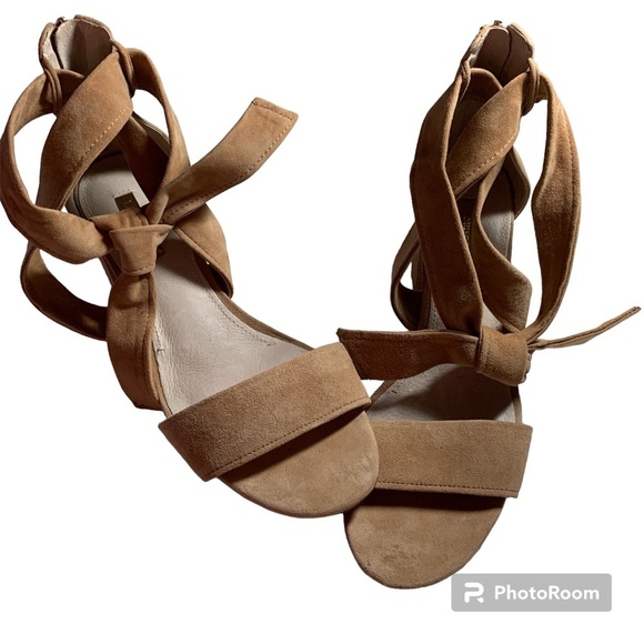 Louise et Cie Women's Shoes 7 M Leather Ankle Strap Blush Pink Open Toe Back Zip - Picture 9 of 12